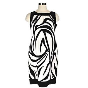 Dress Zebra Print Sheath Knee Length Sleeveless Side Pockets Alyx Women's Sz 8